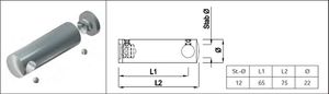 Rundstabtrav. lang, gerade 12 mm 126960 - INOXTECH-Handlauf-/Geländer-System