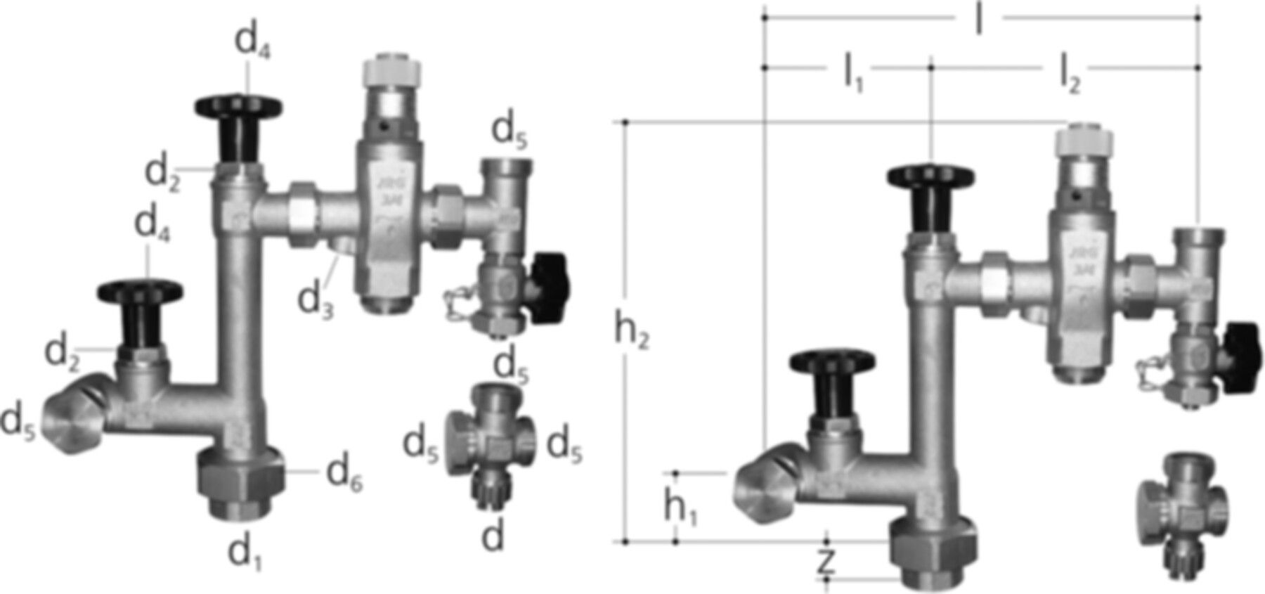 Absperr-und Sicherheitsgarn. 2171.100 3/4"- 1" für Wassererwärmer Schrankmod. - JRG Armaturen