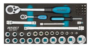 HAZET Steckschlüssel-Satz, 47-tlg. 953SPC, 1/4" + 1/2" - Steck- und Drehmomentschlüssel