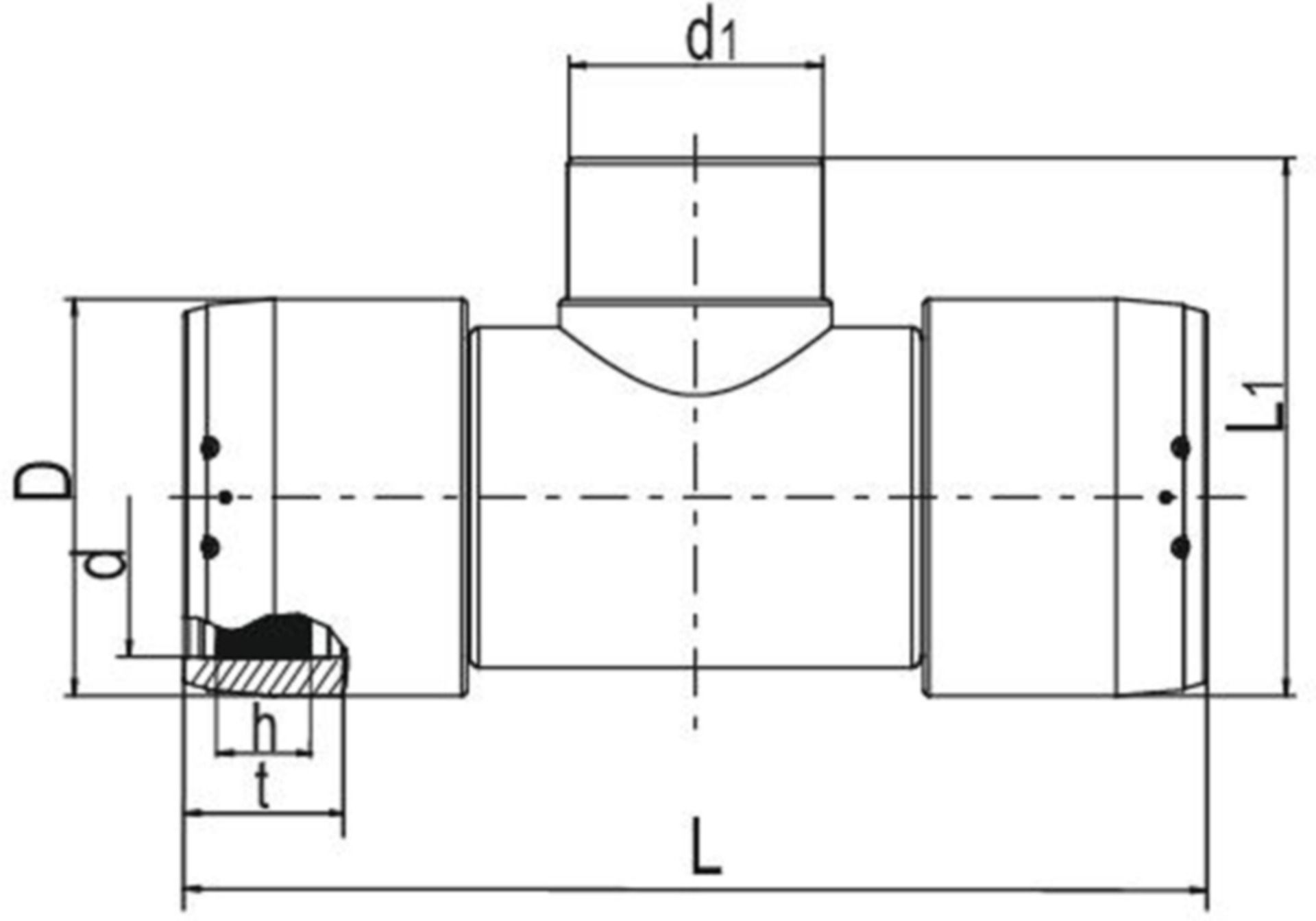 T-Stück reduziert (Karton à 2 Stk.) d 180/125mm   617 174 - Frialen Elektroschweissfittinge