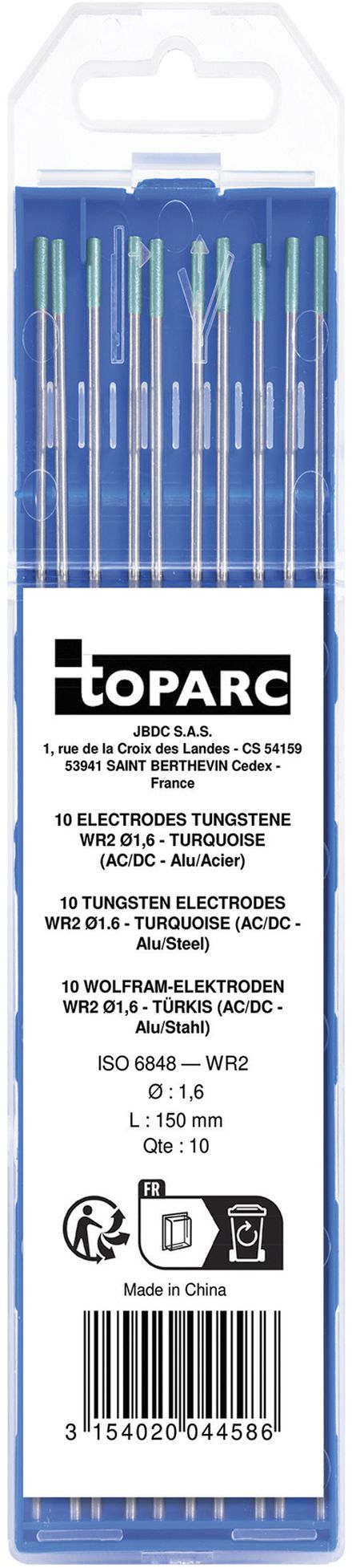 GYS Wolfram-Elektroden Türkis für AC/DC, Ø 1,6 mm - Schweissen