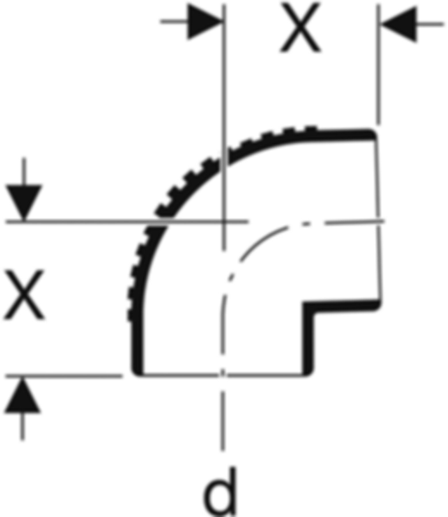 Anschlusswinkel 88,5° d 90mm 308.880.14.1 - Geberit-PE-Silent-Formstücke