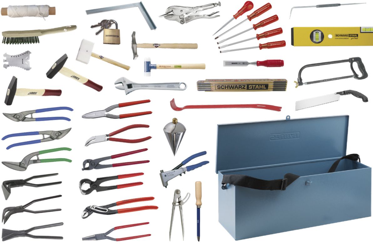 Spengler-Werkzeugkiste 41-tlg. Erdi , Stubai , Picard , PB , Knipex - Spenglerwerkzeuge