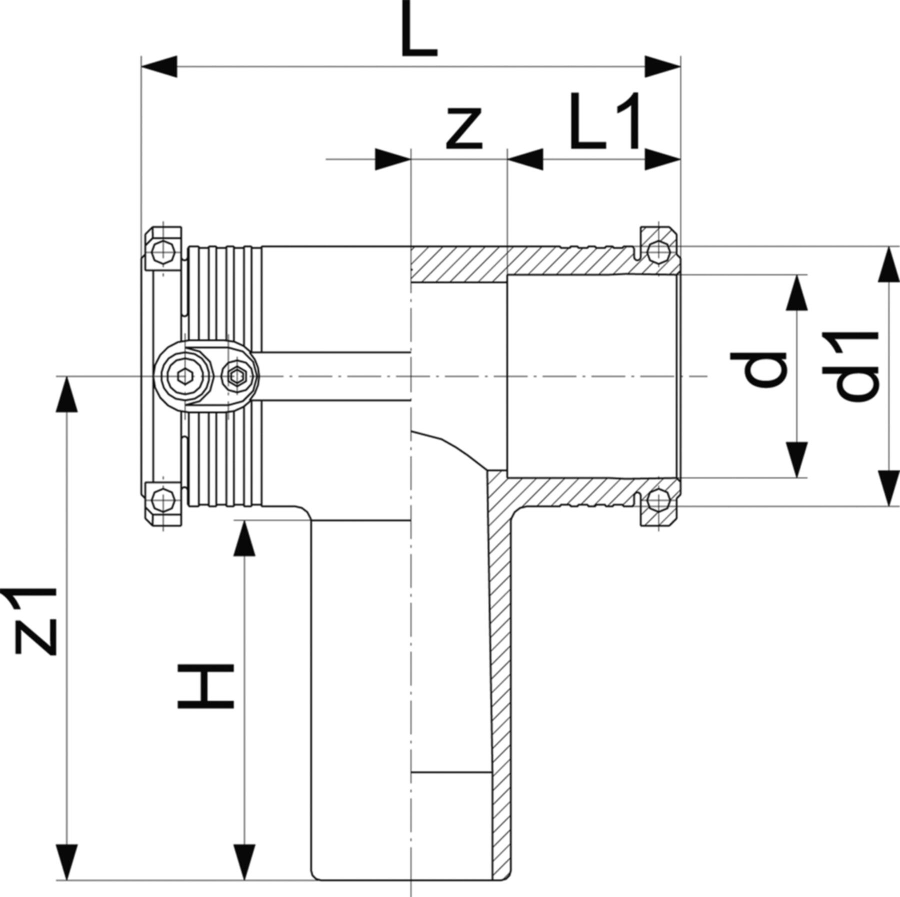 ELGEF Tee PN 16 (Karton à 10 Stk.) d 40mm 753 211 609 - ELGEF Plus Elektroschweissfittinge