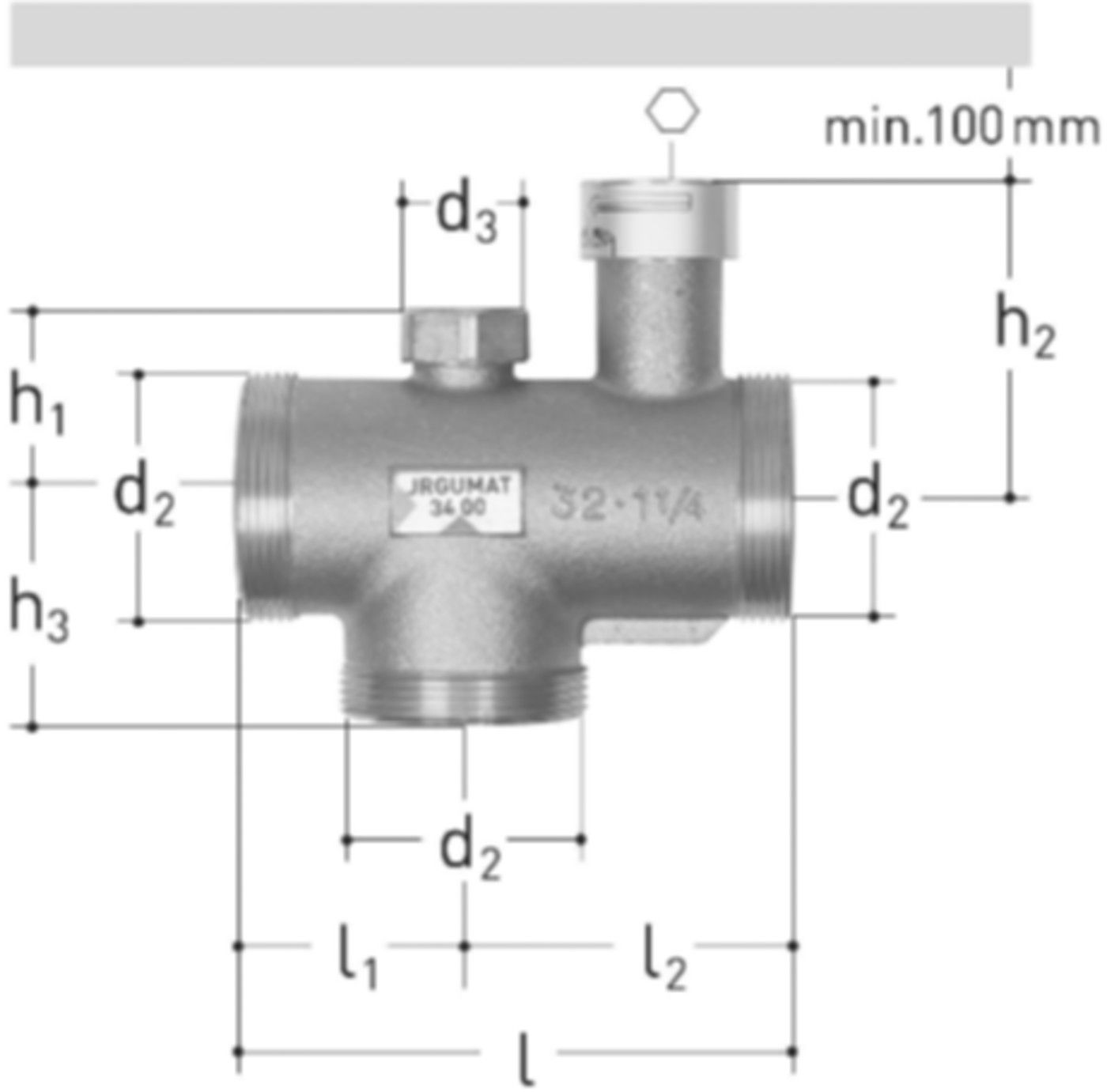 JRGUMAT Thermomischer PN 10 2" DN 50 40°C Einstellbereich 30-45°C 3400.962 - JRG Armaturen