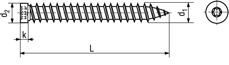 SPAX®-RA Zyl-Kopf vzb/WIROX® BN20216 Ø7,5x210(T30) - Bossard Spanplattenschrauben SPAX