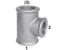 T-Stück red. 130 S 1/2"- 1"- 1/2" 770 130 130 - GF schw. Tempergussfittings