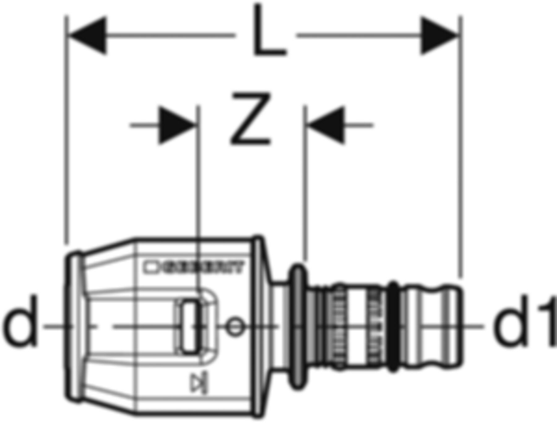 Übergang 25mm-26mm 652.673.00.1 auf Mepla - Geberit-Push Fit-Formstücke