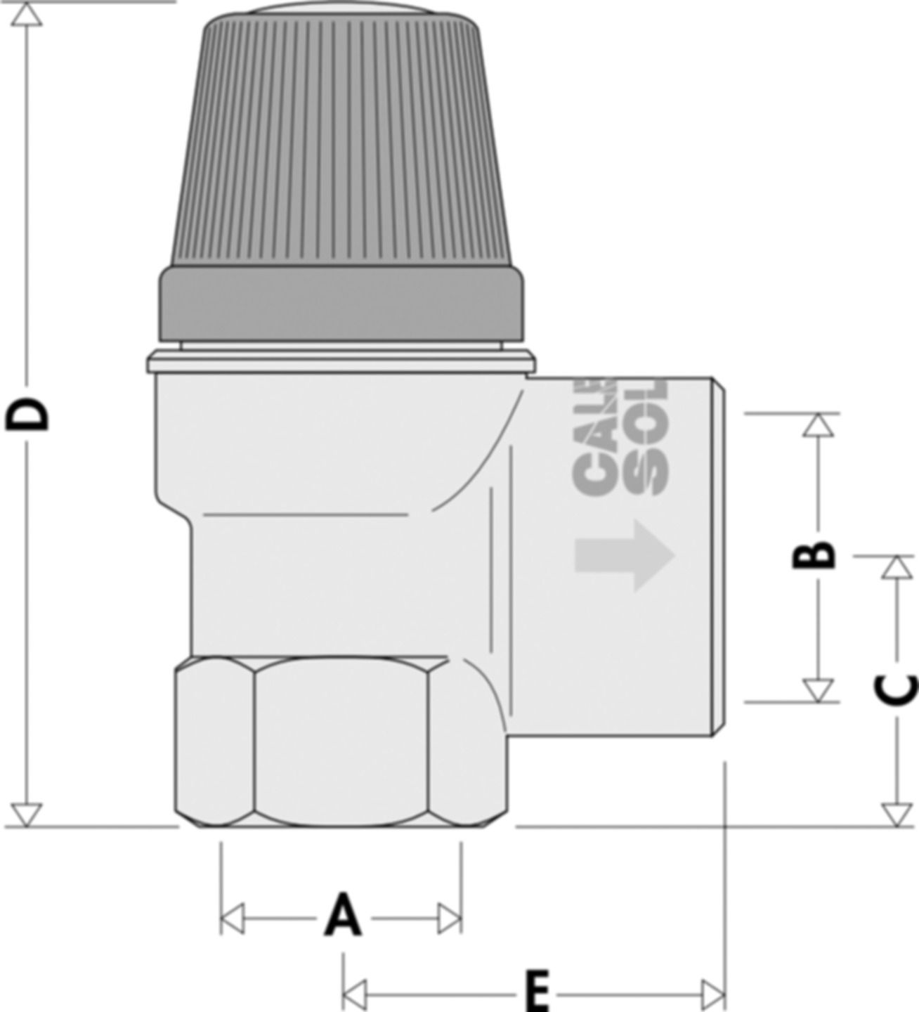 Sicherheitsventil für Solaranlagen 253 1/2" IG x 3/4" IG 3.0 bar - Caleffi Programm