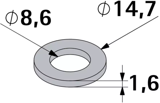 Hettich Distanzring verzinkt, 8.6 x 15 x 1.6mm, à 20 Stk - Diverse Möbelbeschläge und Zubehör