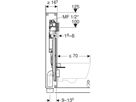 Wand-WC-Element Sigma Typ 125 461.207.00.2 mit Hygienespülung HS30, mit 1 Wasseranschl. - Geberit-GIS
