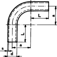Dampfrohrbögen, nahtlos, 4d 90° RB