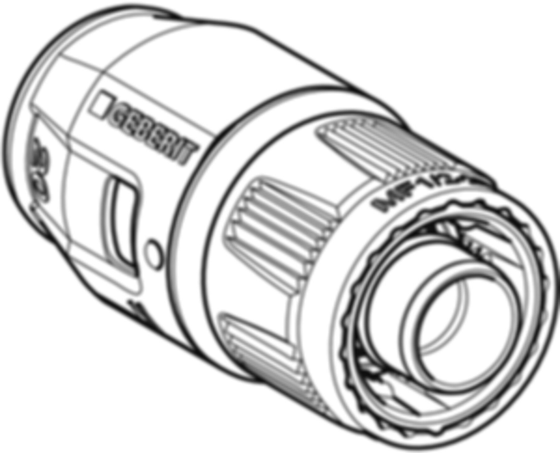 Übergang 14mm-1/2" 649.501.00.1 mit MasterFix - Geberit-Push Fit-Formstücke