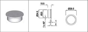 Aluminium AIMgSi1 Abdeckkappe zum Einkleben 29.5 x 10.5 mm - INOXTECH-Handlauf-/Geländer-System