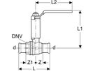Kugelhahn 28mm 94965 mit Betätigungshebel abgesetzt - Geberit Systemventile / Armaturen