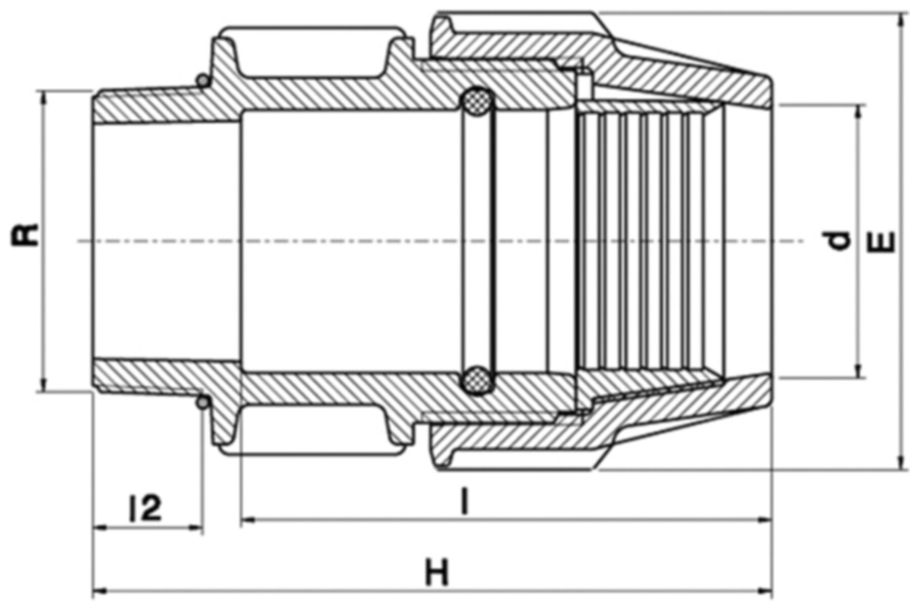 Anschlussverschraubung mit AG 7020 d 20mm - 3/4" - Plasson-Klemmfittinge