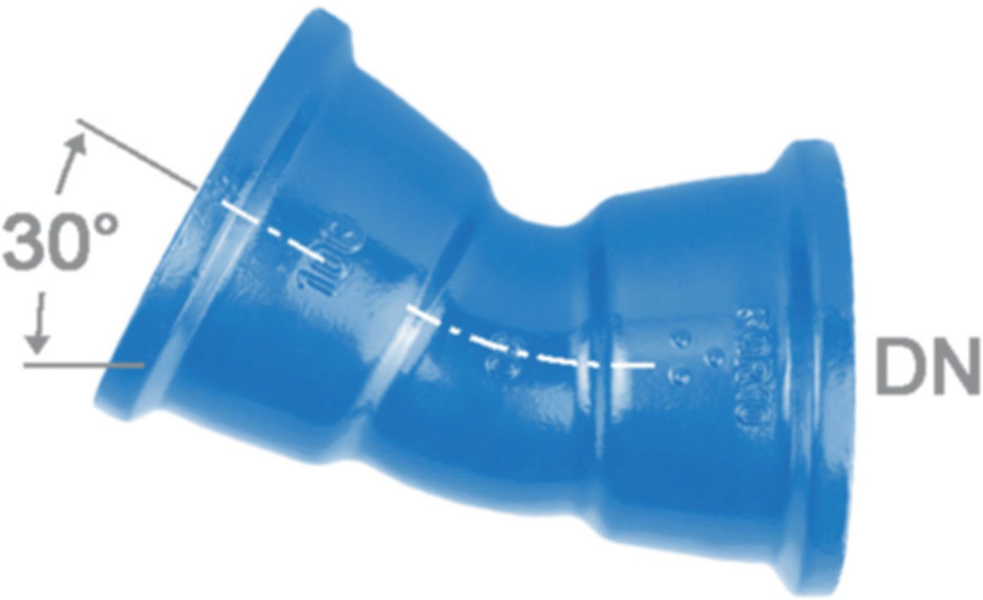 STM-Bogen 2M Fig. 2823a 30° DN 150 - Von Roll Steckmuffenformstücke