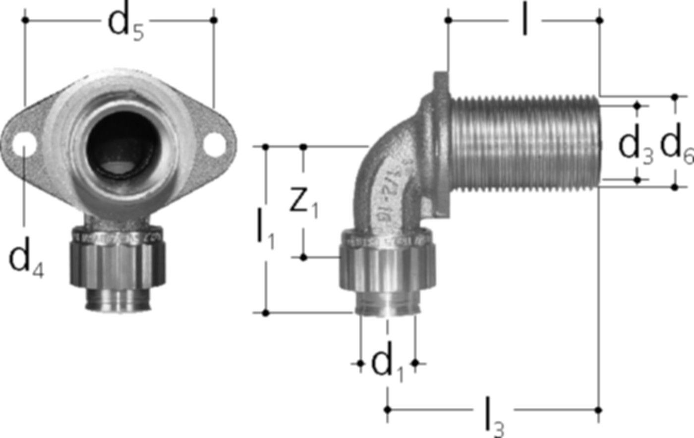Wanddurchführung Einfach 5537.065 1/2"-16-65 - JRG Sanipex-Rohre und Formstücke