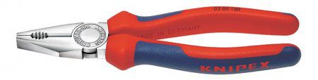 KNIPEX Kombizange, verchromt 0305, L= 200mm, Mehrkomp.-Griffhülle - Zangen, Schneiden