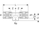 T-Stück m/IG 50mm- 3/4"-50mm 620.165.00.1 - Geberit FlowFit-Rohre/Formstücke