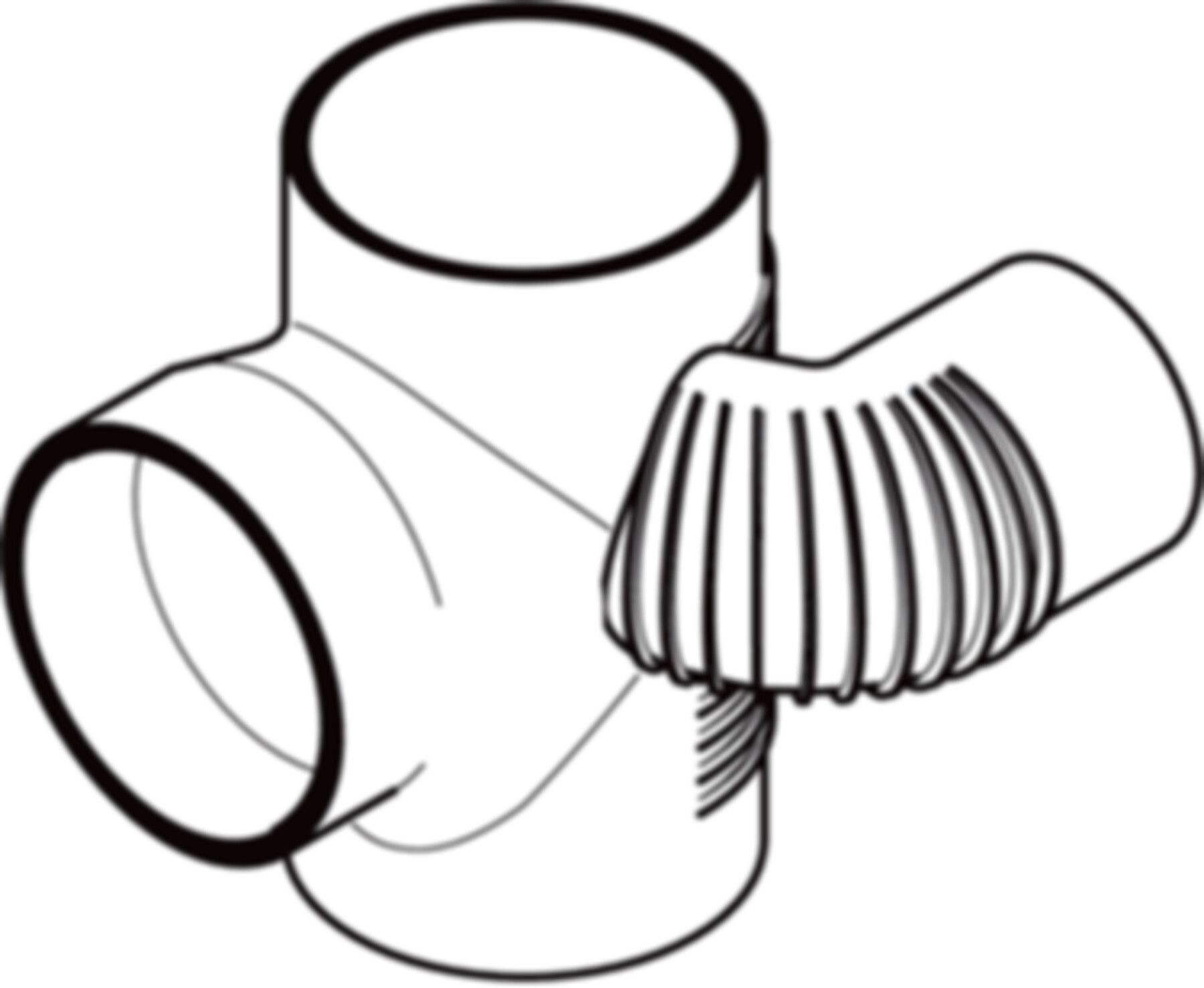 Doppelabzweig 180° versetzt links 88.5° d 110/110mm 310.172.14.1 - Geberit-PE-Silent-Formstücke