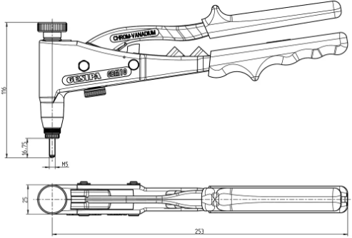 GESIPA Blindnietmutternzange Sortiment GBM 10 inkl. Gewindedorn u. Mundstücke M4,M5,M6 - Gesipa-Nieten
