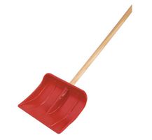 Kinder-Schneeschieber, Kunststoff B= 285mm, mit Holzstiel - Bauwerkzeuge