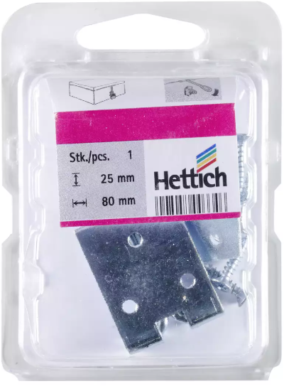 Hettich Drahtüberfalle verzinkt, 25 x 80mm - Diverse Möbelbeschläge und Zubehör