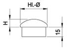 Rohrkappe halbrund 26.9 mm geschliffen 1.4301 - INOXTECH-Handlauf-/Geländer-System