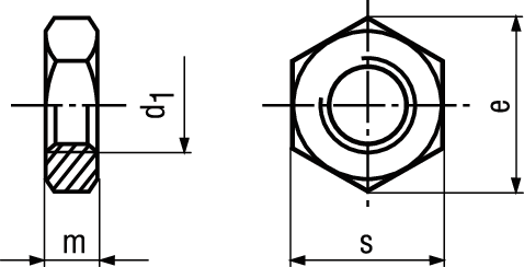 6-kt Mu ~0,5d Stahl 04 BN123 DIN439B M8 - Bossard Schrauben