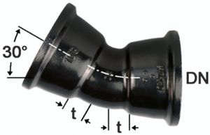 STM-Bögen 30°, 2-Muffig  Fig. 2823a (MMK 30) vonRoll hydro