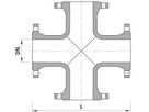 Flanschen-Kreuz-Stück PN 10/16 8520 DN 150 - Hawle Flanschformstücke