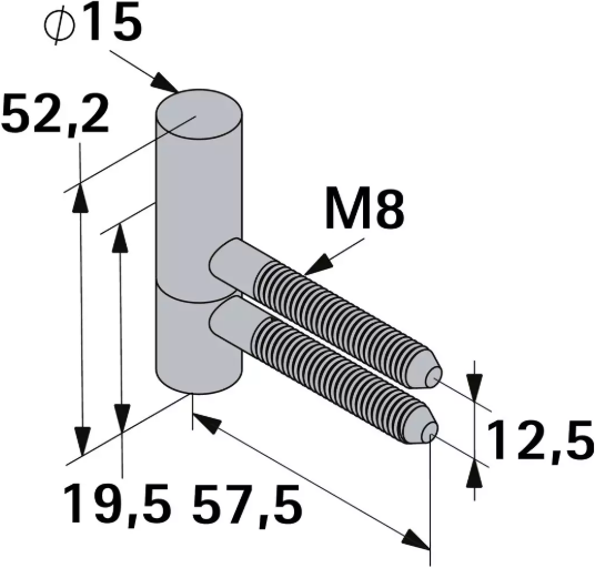 Hettich Einbohrband verzinkt, 15 x 55mm, Traglast 40kg, à 2 Stk - Diverse Möbelbeschläge und Zubehör