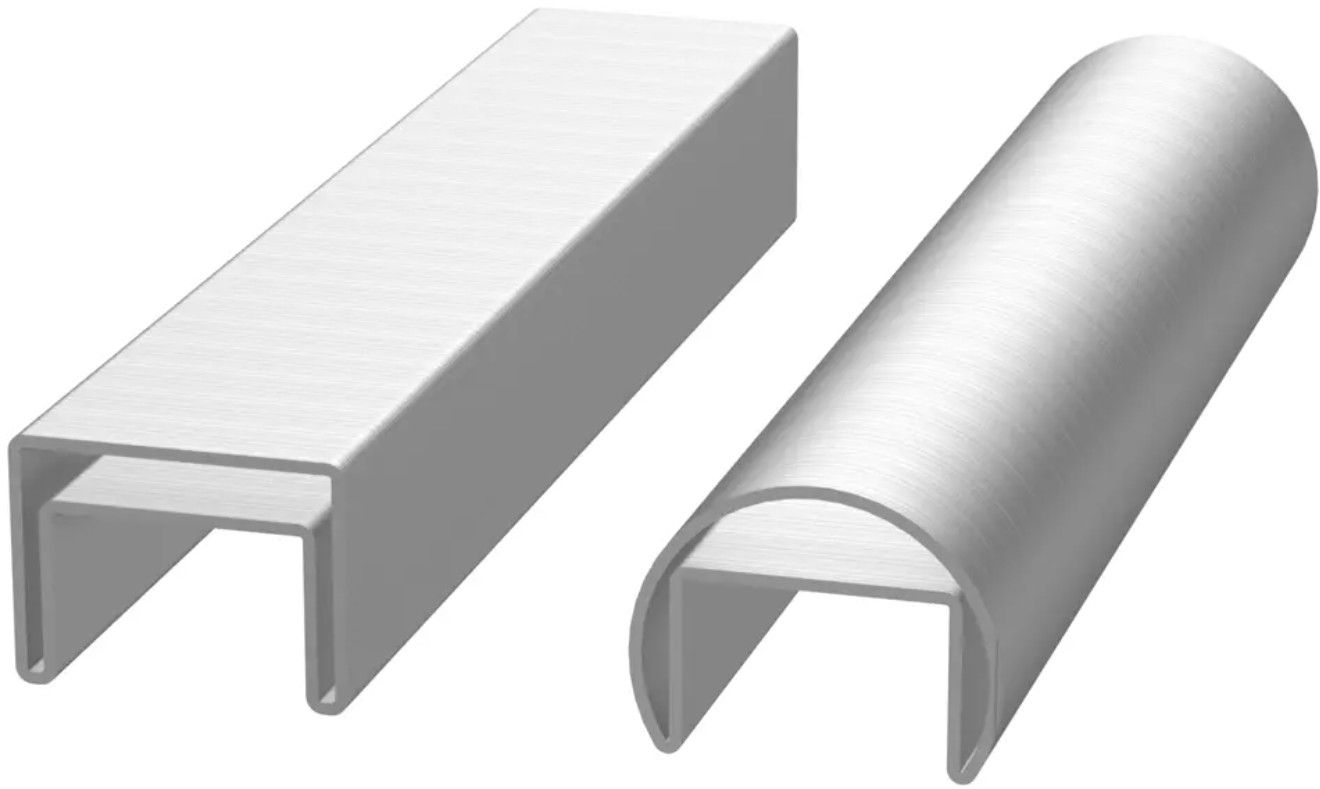 Abdeckprofil eckig 1.4301 L=6000mm , Glasdicke 21/25mm , 40x30mm - INOXTECH-Handlauf-/Geländer-System
