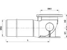 Hydranten Einlaufbogen Flansch/BLS spitz.  5492 DN 100/125, mit 2" HA-Bohrung links - Hawle Hydranten