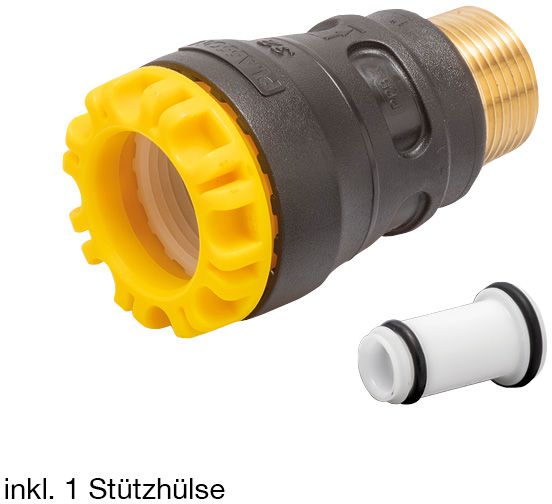 Verschraubung Mes. G-Plass d 63mmx2" AG  1572 mit 1 Stützhülsen - Plasson-Steckfittinge