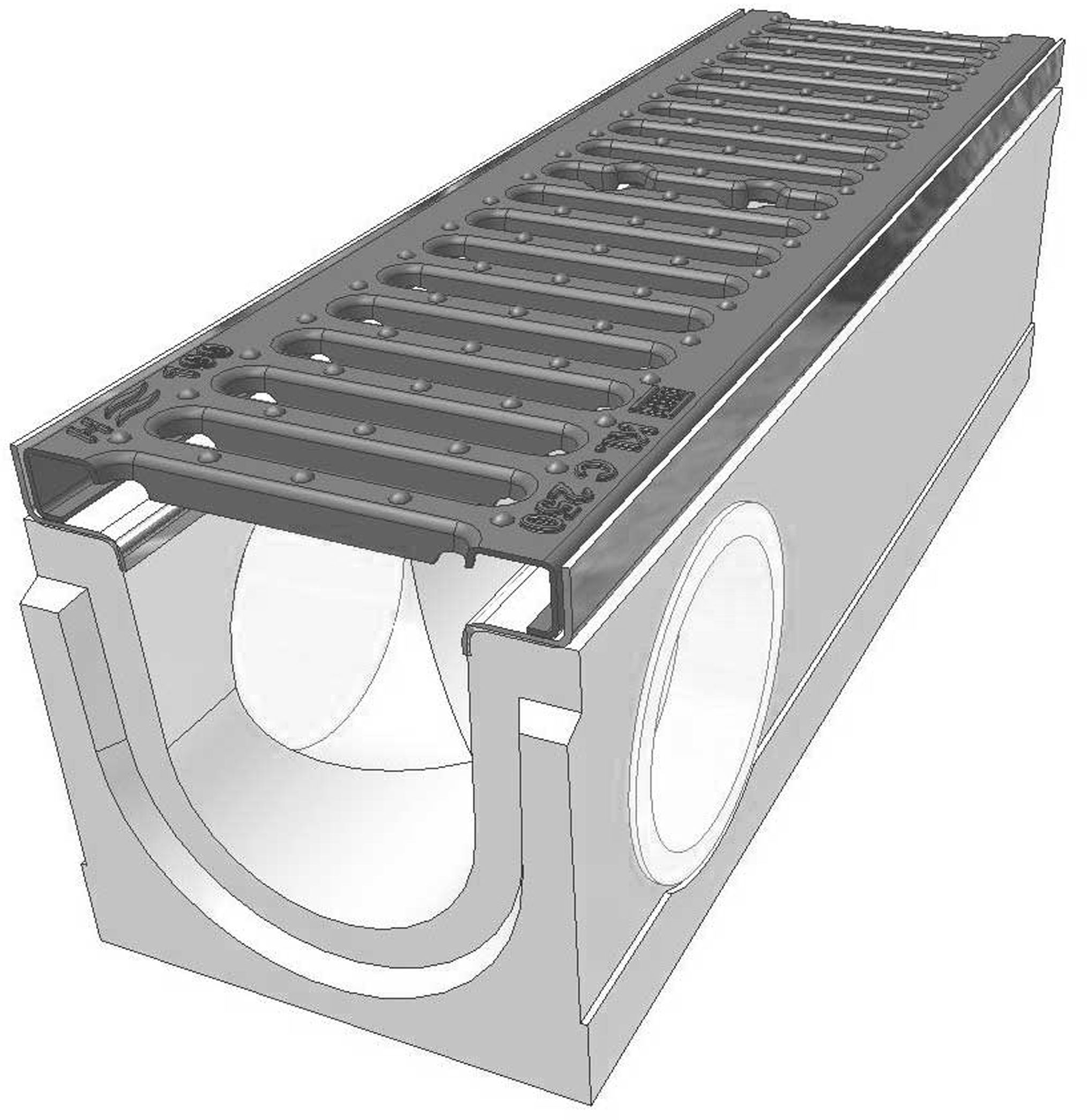 TOP 100 C250 mit verz. Stegrost Element für seitl.Anschluss