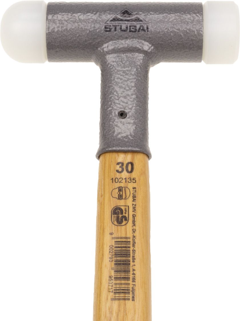 STUBAI Rückschlagfreier Spengler-Schonhammer 1021 , 30mm ,lackierter Hickorystiel - Spenglerwerkzeuge
