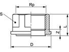 Einlegeteil 8372 2"-23/4" - Rotguss-Gewindefittings