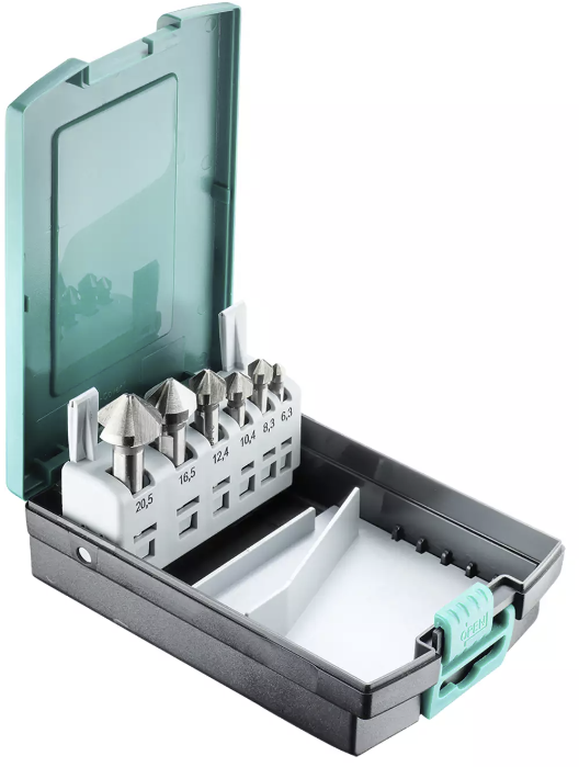 Versenkersatz, HSS, 90° 6-tlg. Ø 6.3/8.3/10.4/12.4/165/20.5 mm - Bohren