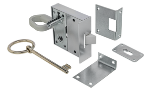 WEBI Stalltürschloss Partout, links/rechts 100x25mm, BB 75mm, Stahl verzinkt/Polyamid - Türschlösser und Zubehör