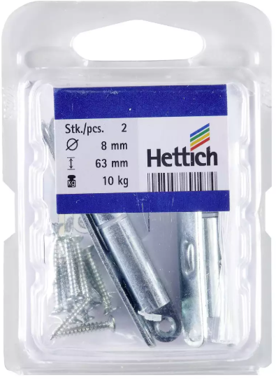 Hettich Renovierband verzinkt, 8 x 63mm, Traglast 10kg, à 2 Stk - Diverse Möbelbeschläge und Zubehör