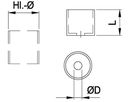 Handlaufsteckrohr verdeckt 48.3 mm geschliffen 1.4301 - INOXTECH-Handlauf-/Geländer-System