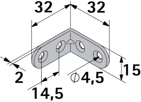 Hettich Stuhlwinkel schwarz, 30 x 30 x 15mm - Diverse Möbelbeschläge und Zubehör