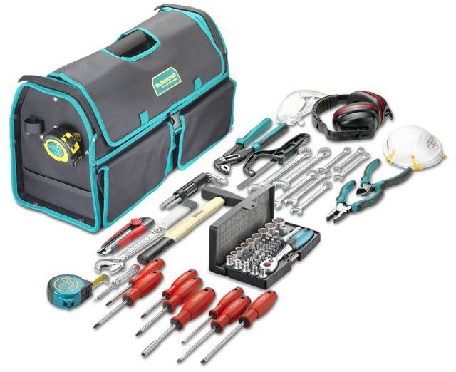 TECHNOCRAFT Werkzeugtasche Allround-Basic 400x200x250mm, 100-tlg. - Metabo Maschinenzubehör