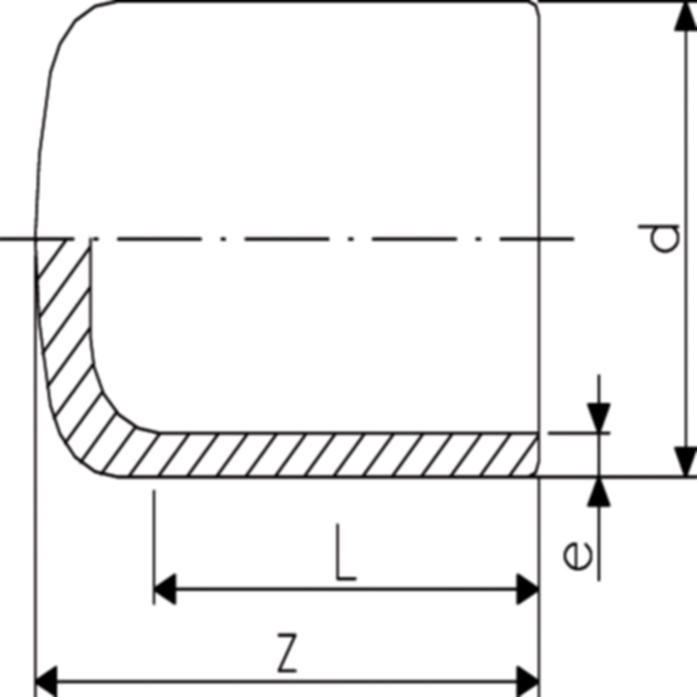 Abschlusskappe PE100 S5 PN 16 d 32mm 753 961 008 - PE100 Stutzenformstücke langschenklig