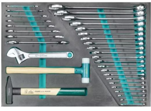 TECHNOCRAFT Werkstattwagen Spezial Edition black "297 tlg. , 8 Schubladen , 1/4"" / 3/8"" / 1/2""" - Schlüsselwerkzeuge
