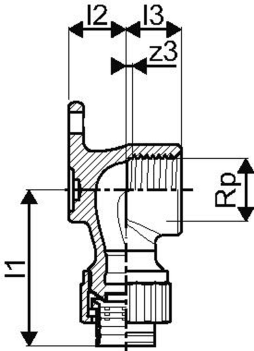 Armaturenanschluss Einfach 5533.235 1/2"-20mm, L=35mm - JRG Sanipex-Rohre und Formstücke