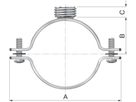 BSF-Combi o.Gummi,ohne Muffe 1/2"/M10 85 - 92.5 mm 3" 51811 - Flamco-Rohrschellen