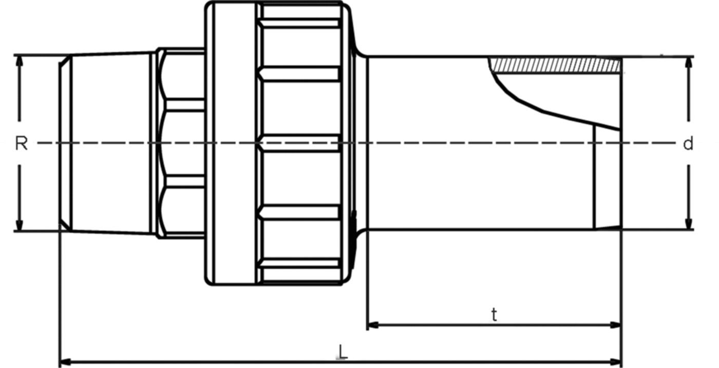 Universal-Übergangsadapter/Messing AG d 50mm - 1 1/2" 616 154 - Frialen Elektroschweissfittinge